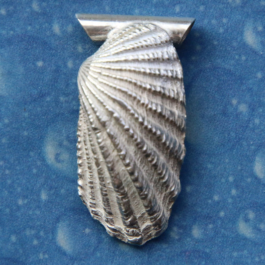 Muschelkette Anhänger Schmuck Silber Welle s
