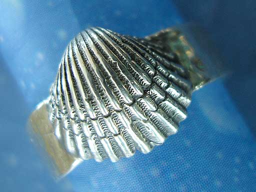 Muschelschmuck Ring Herz Muschel