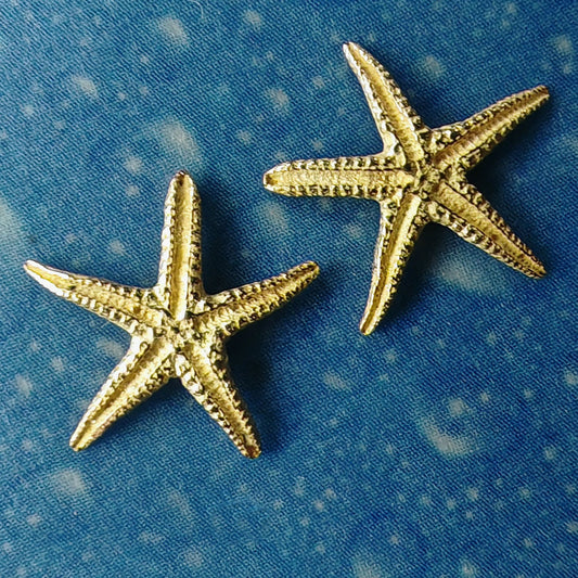 Seestern Ohrstecker Gold Handarbeit