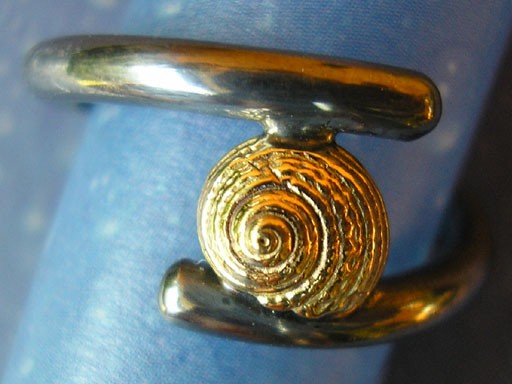 Knopfschnecke in Gold Ring