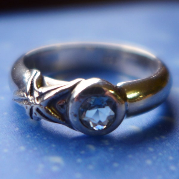 Seestern Ring Silber Turmalin