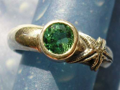Seesternchen mit Turmalin Ring